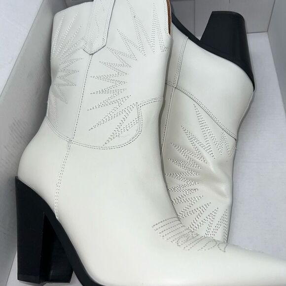 Marc Fisher Rogers Western Boot in White - Picture 2 of 11
